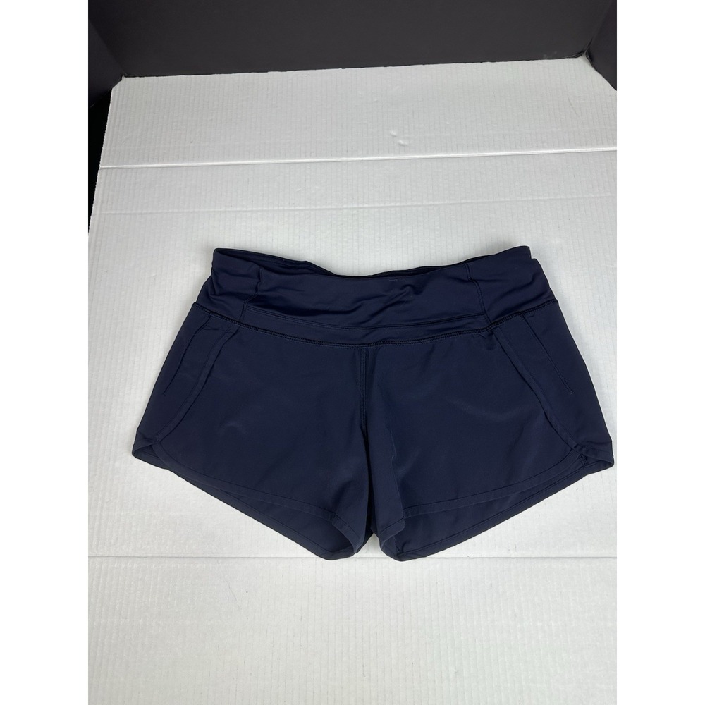 Lululemon Speed Up Short Long.  Size 6.  4" inseam Navy Blue Athletic Yoga